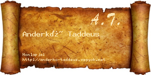 Anderkó Taddeus névjegykártya